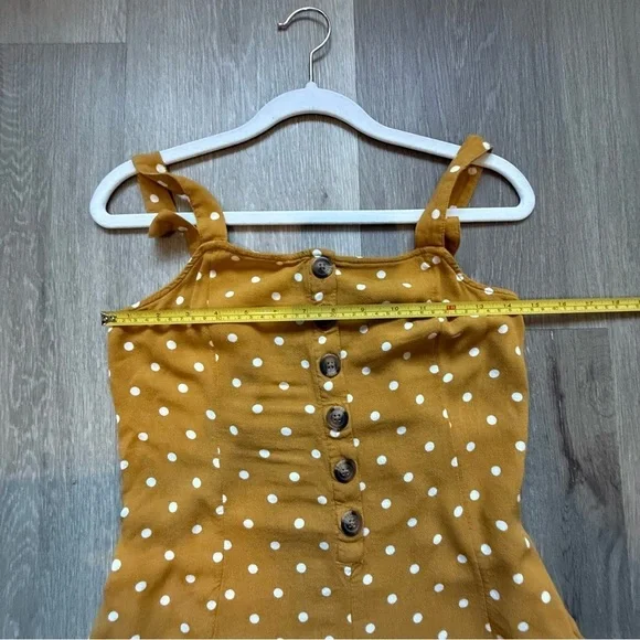 American Eagle Outfitters Mustard Polka Dot Romper - Picture 5 of 13